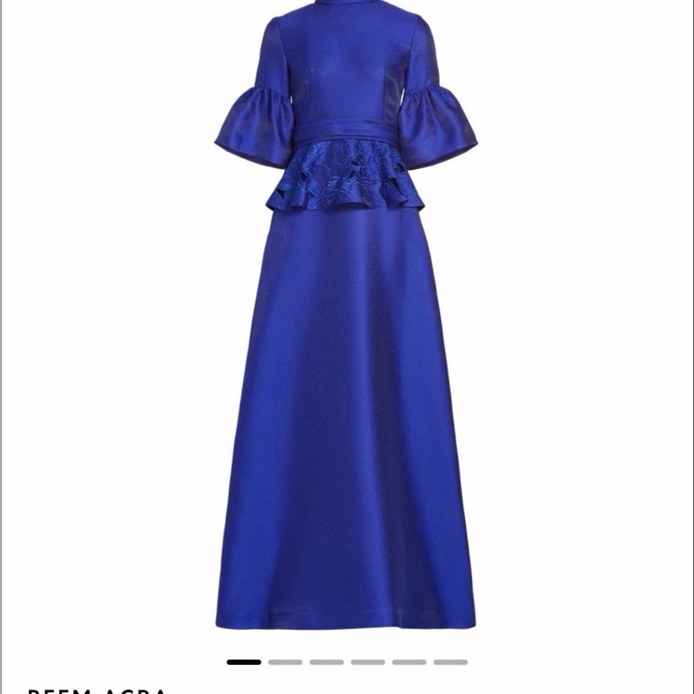 Reem Acra Mikado Gown with Bell Sleeves